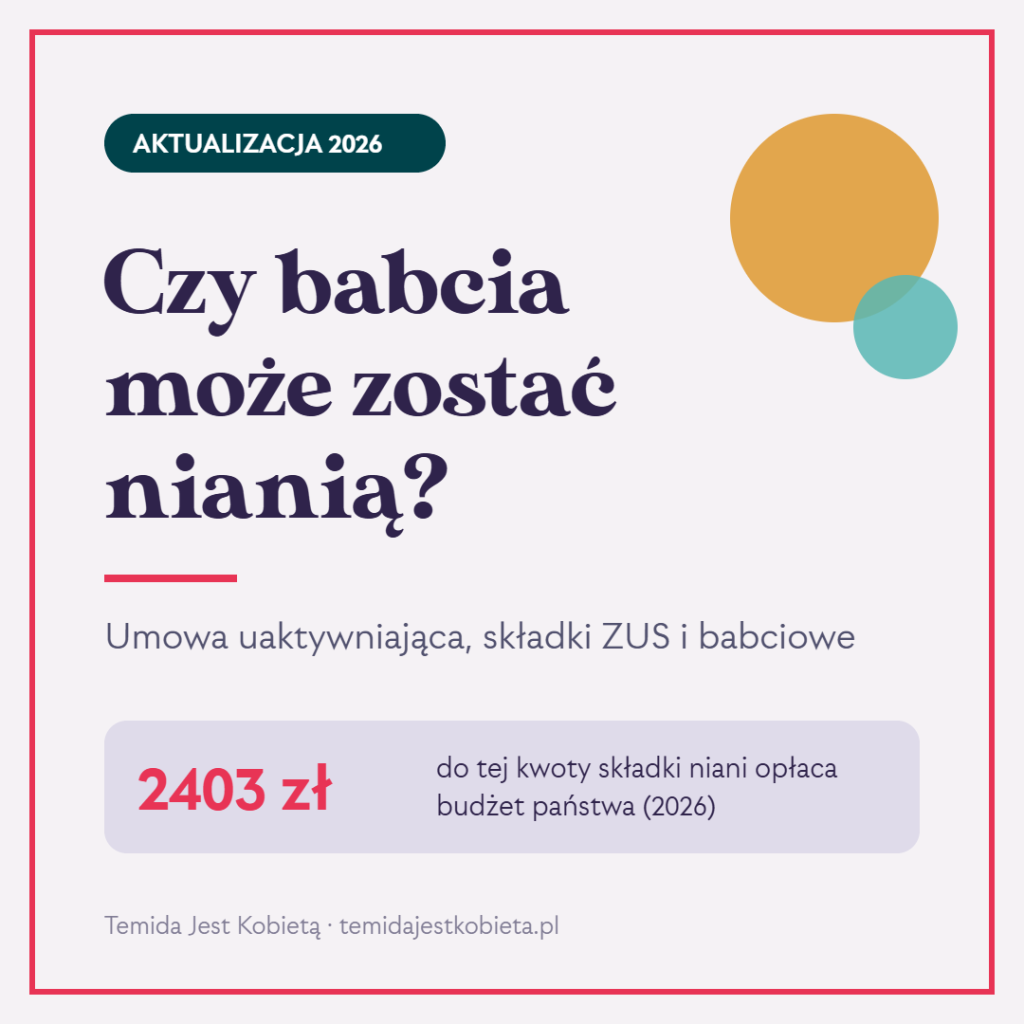 Czy babcia może zostać nianią? Umowa uaktywniająca, składki ZUS i babciowe – 2026