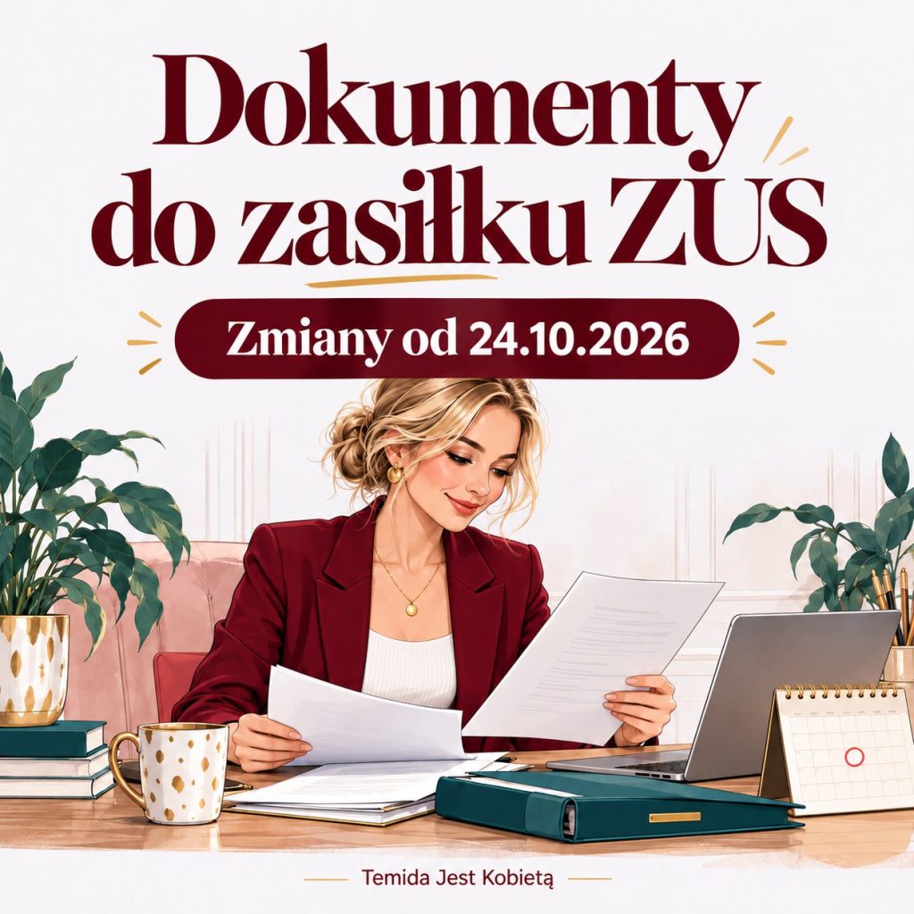 Dokumenty do zasiłku ZUS – zmiany od 24 października 2026 r. Temida Jest Kobietą