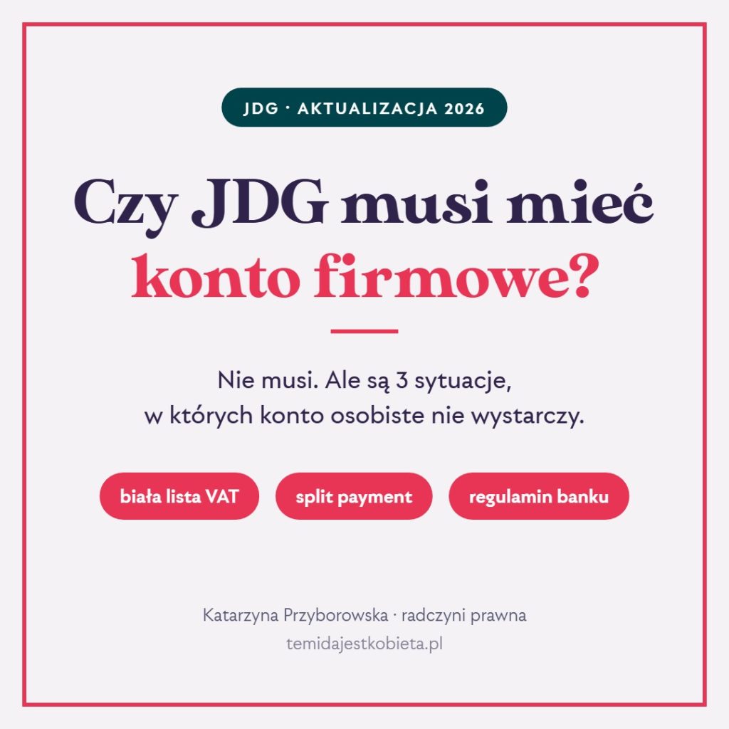 Czy JDG musi mieć konto firmowe? Okładka wpisu